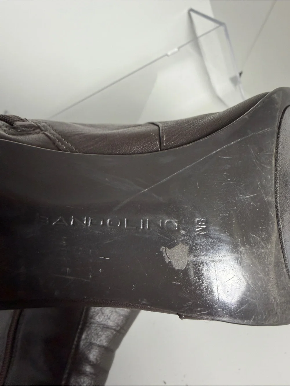 VTG Y2K Bandolino Clara Mid-Calf Square Toe Boot in Brown; Size 8